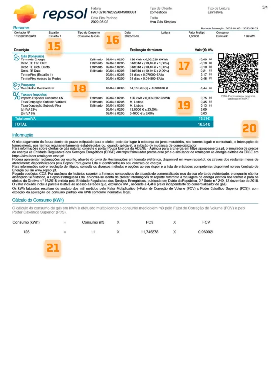 3ª página fatura Repsol